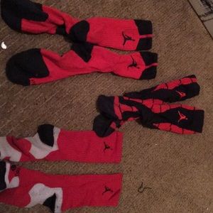 Lot of 3 red and black Jordan socks